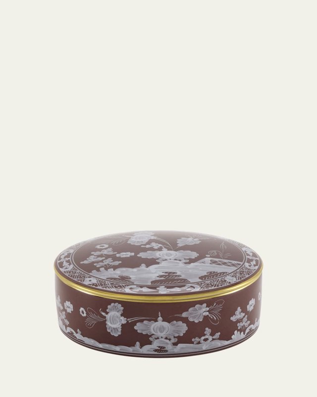 Oriente Italiano Round Box with Cover, Castagna